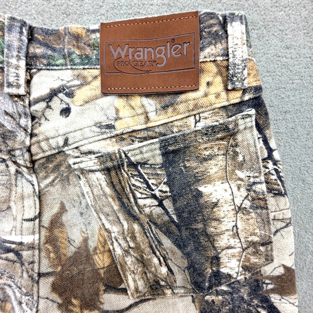 Vtg Wrangler Pro Gear Mens 28x32 Realtree Camo Brush Guard Canvas & Denim Pants